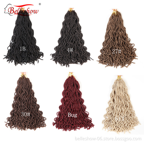 Hot sell 18inch 24 stands wholesale wavy  crochet braids Goddess faux locs braids curly faux locs crochet faux locs